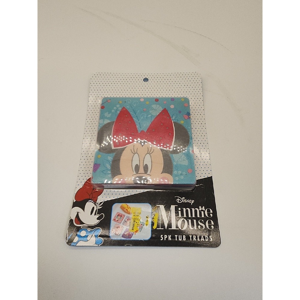 Disney Minnie Mouse‎ Tub Treads 5 pack Bathtub Non-Slip Treads Suction Cup Back